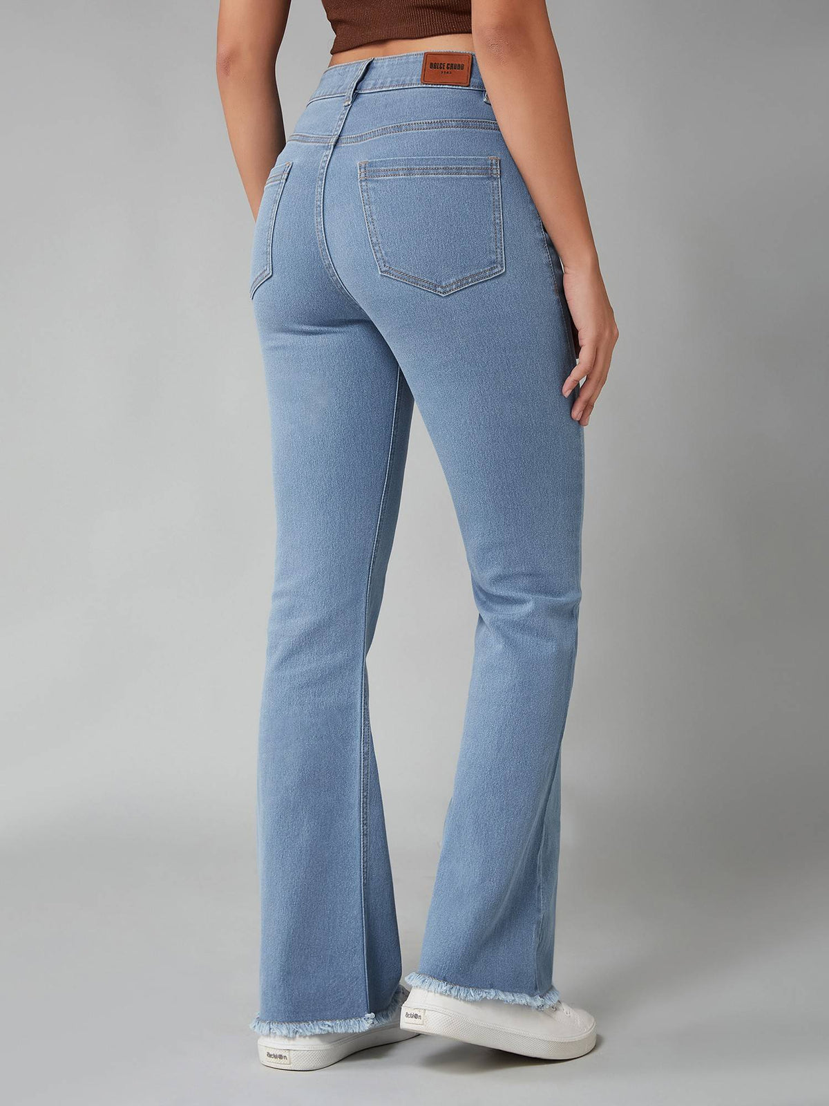 Bootcut Solid Stretchable Blue Denim Jeans | BT10 - view 4
