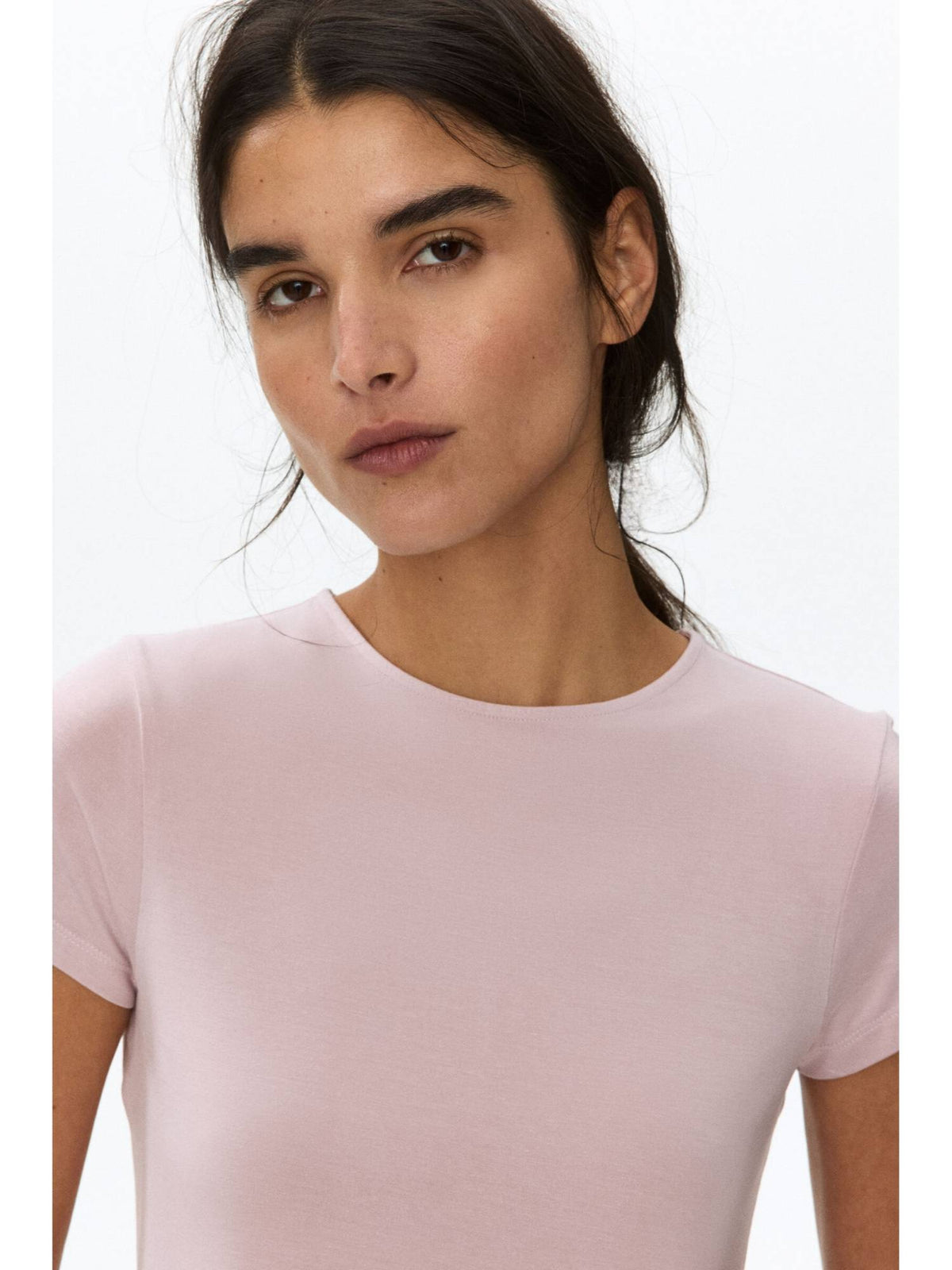 Women Pink Fitted Viscose T-Shirt | TS56 - view 1