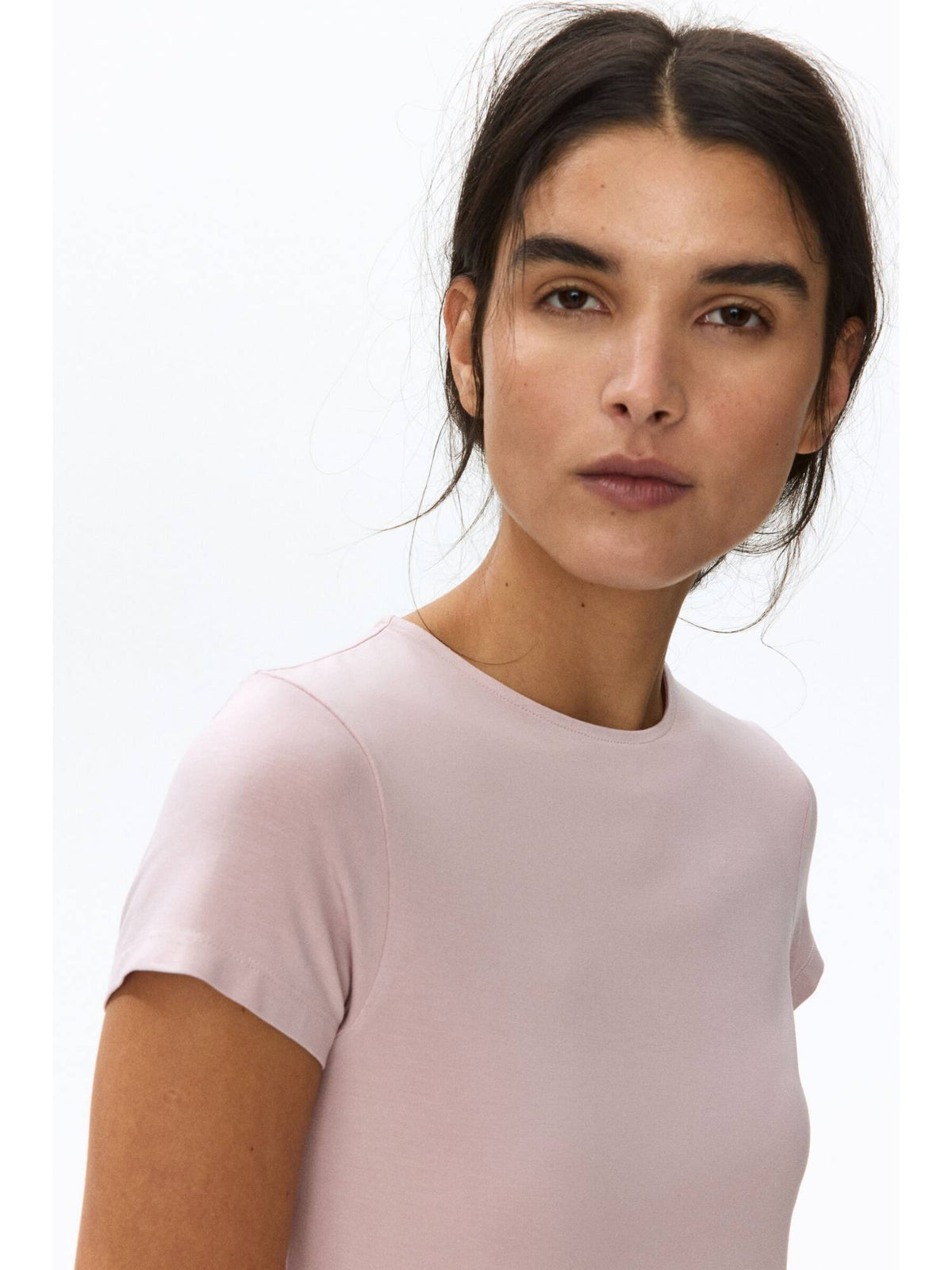Women Pink Fitted Viscose T-Shirt | TS56 - view 3