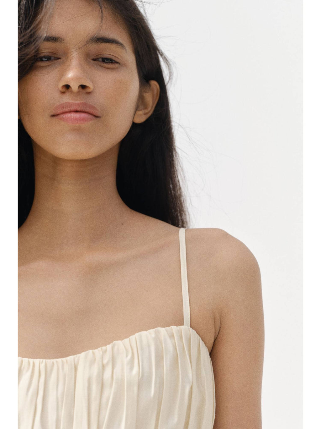 Women Beige Gathered Crop Top | CT61 - view 1