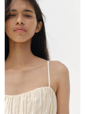 Women Beige Gathered Crop Top | CT61 - view 1