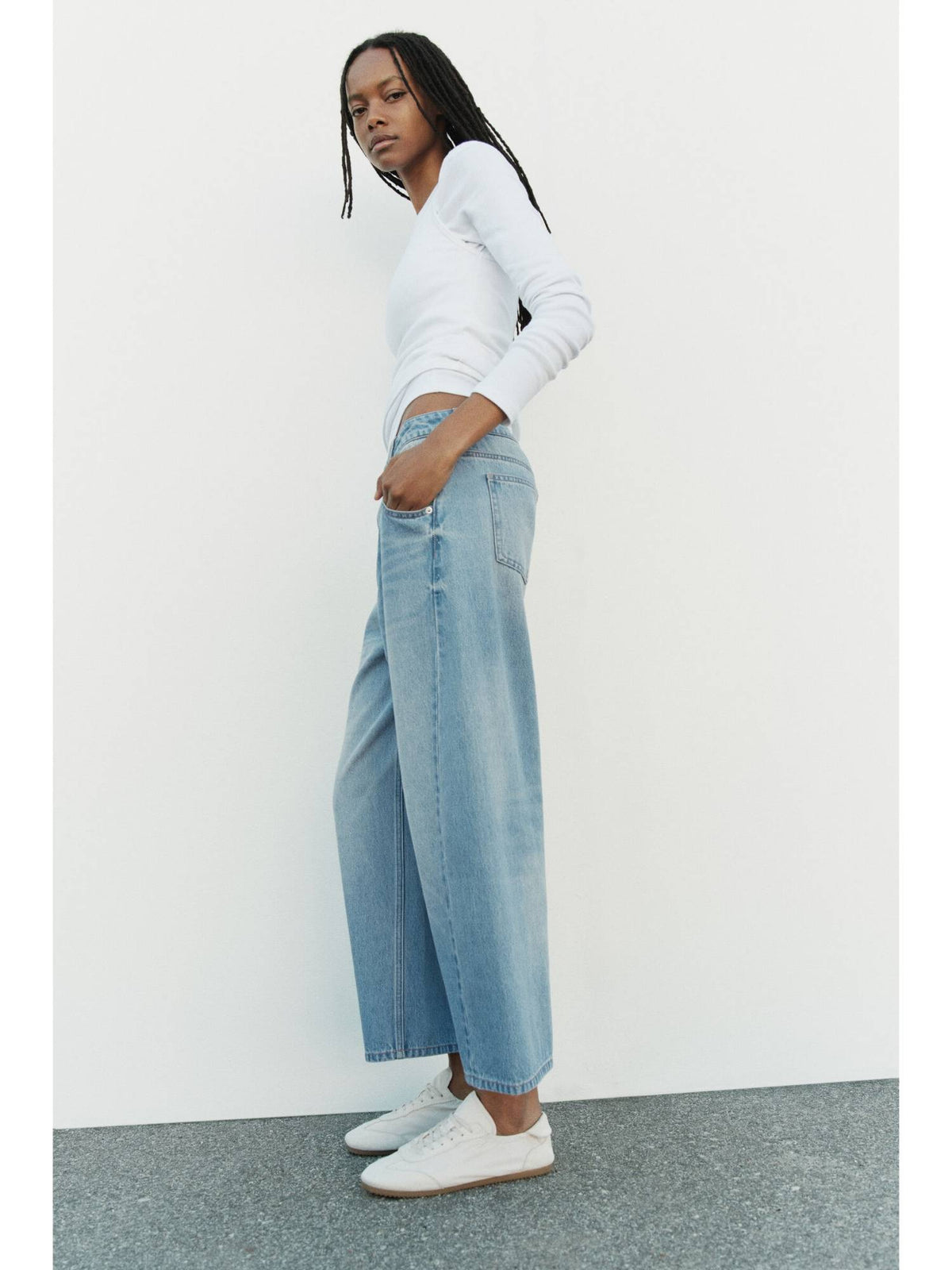 Women Beige Barrel High Waist Ankle Jeans | BG78 - view 8