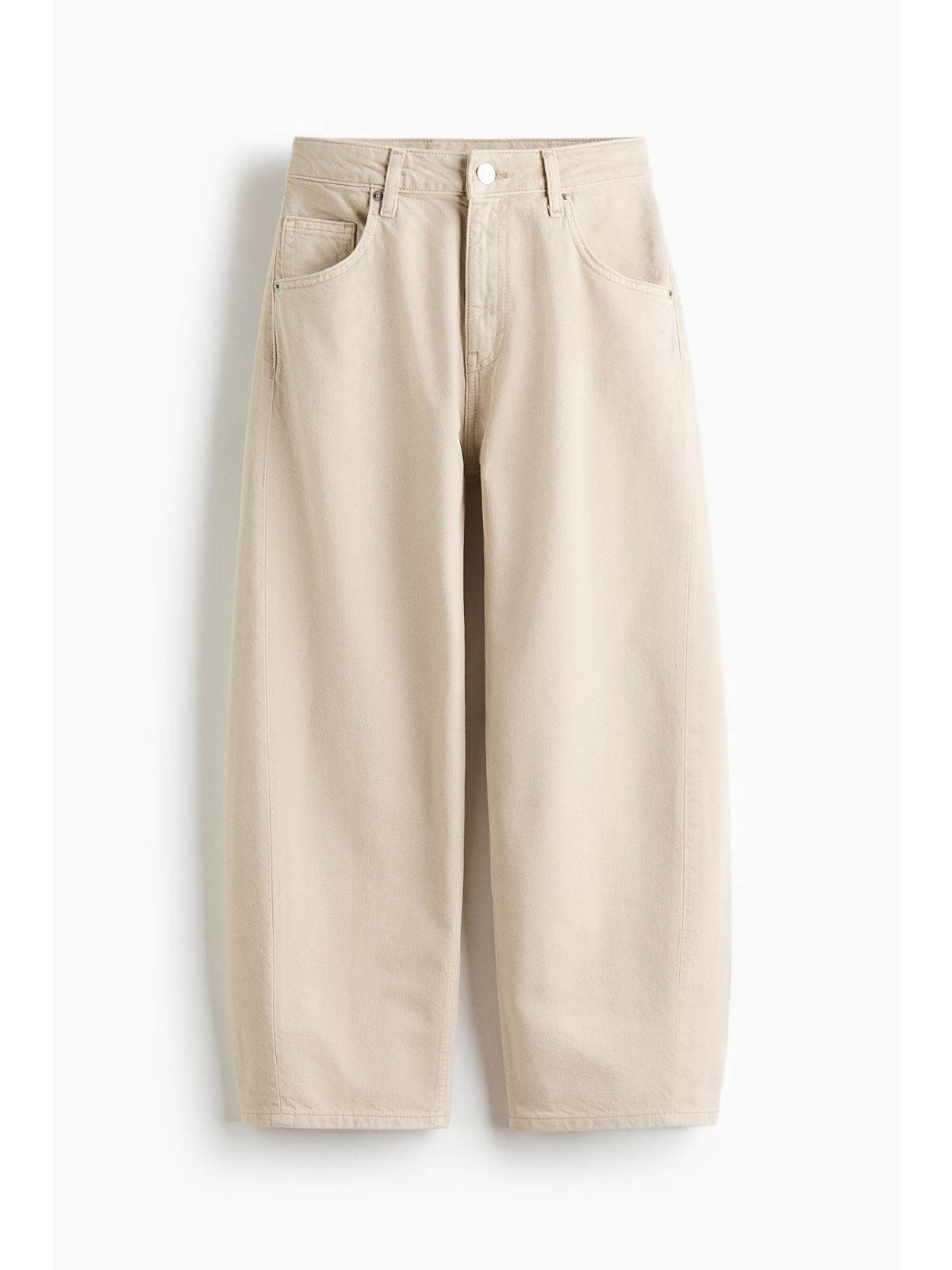 Women Beige Barrel High Waist Ankle Jeans | ST23 - view 5