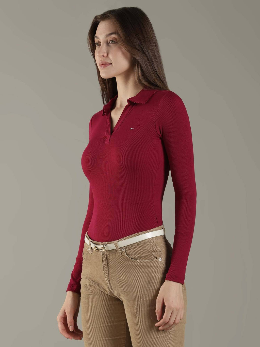 Solid Slim Fit Cotton Polo T-Shirt | PW43 - view 2