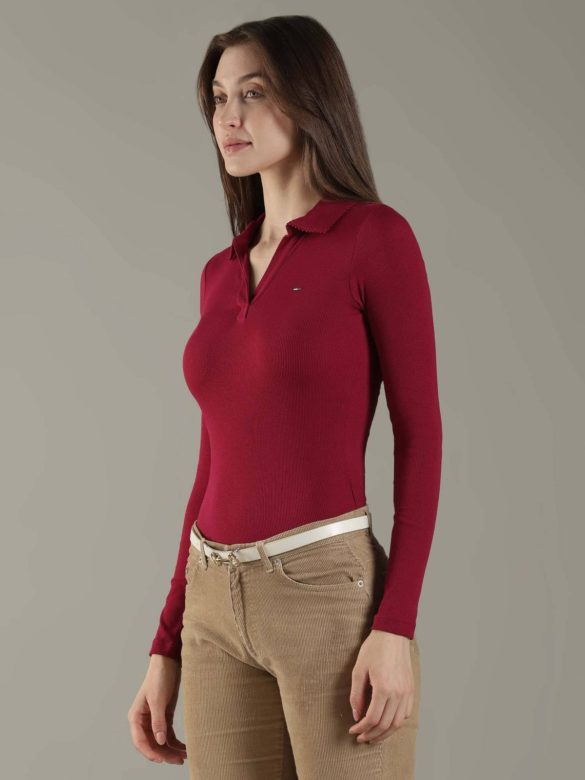 Solid Slim Fit Cotton Polo T-Shirt | PW43 - view 2