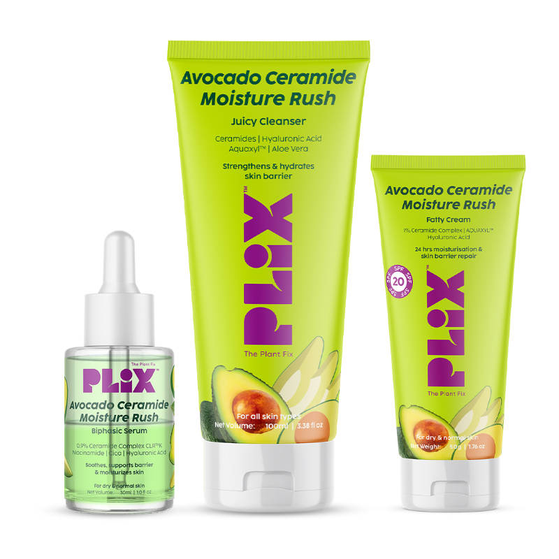 Barrier Repair Combo Kit with Avocado Ceramide Moisture Rush Serum, Cleanser & Cream | PL1 - view 1
