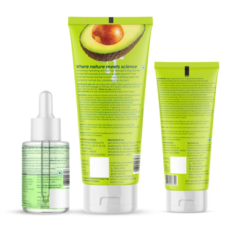 Barrier Repair Combo Kit with Avocado Ceramide Moisture Rush Serum, Cleanser & Cream | PL1 - view 2