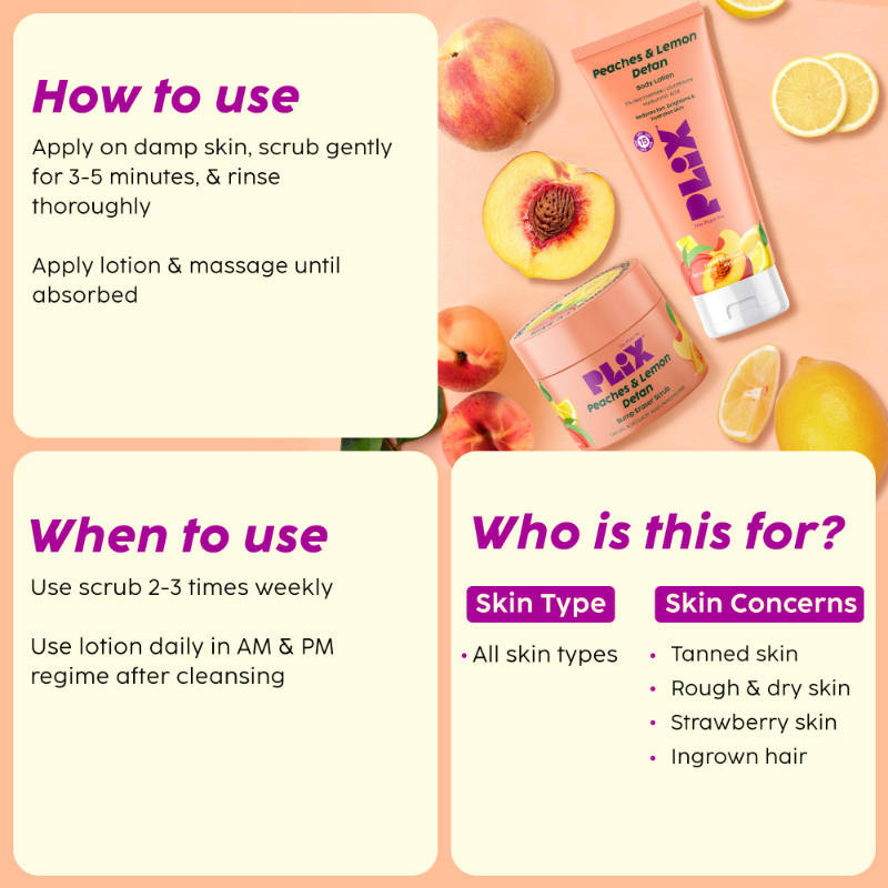 Peaches & Lemon Detan Bump Eraser Scrub & Body Lotion | PL1 - view 5