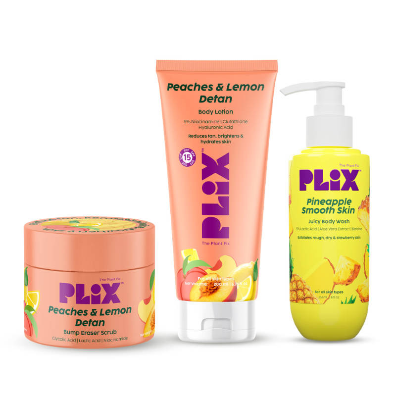 Peaches & Lemon Detan Bump Eraser Scrub, Body Lotion & Pineapple Juicy Body Wash | PL1 - view 1