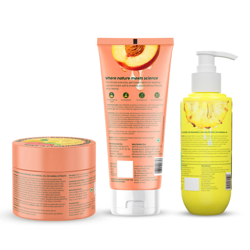 Peaches & Lemon Detan Bump Eraser Scrub, Body Lotion & Pineapple Juicy Body Wash | PL1 - view 2