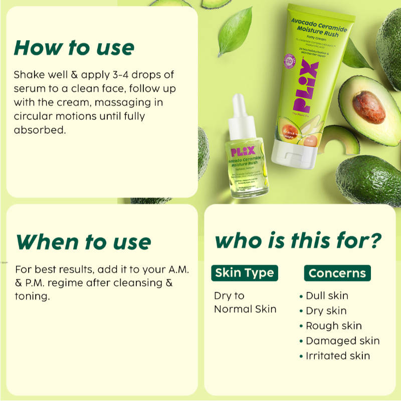 Avocado Ceramide Moisture Rush Skincare Duo - Serum & Cream | PL1 - view 6