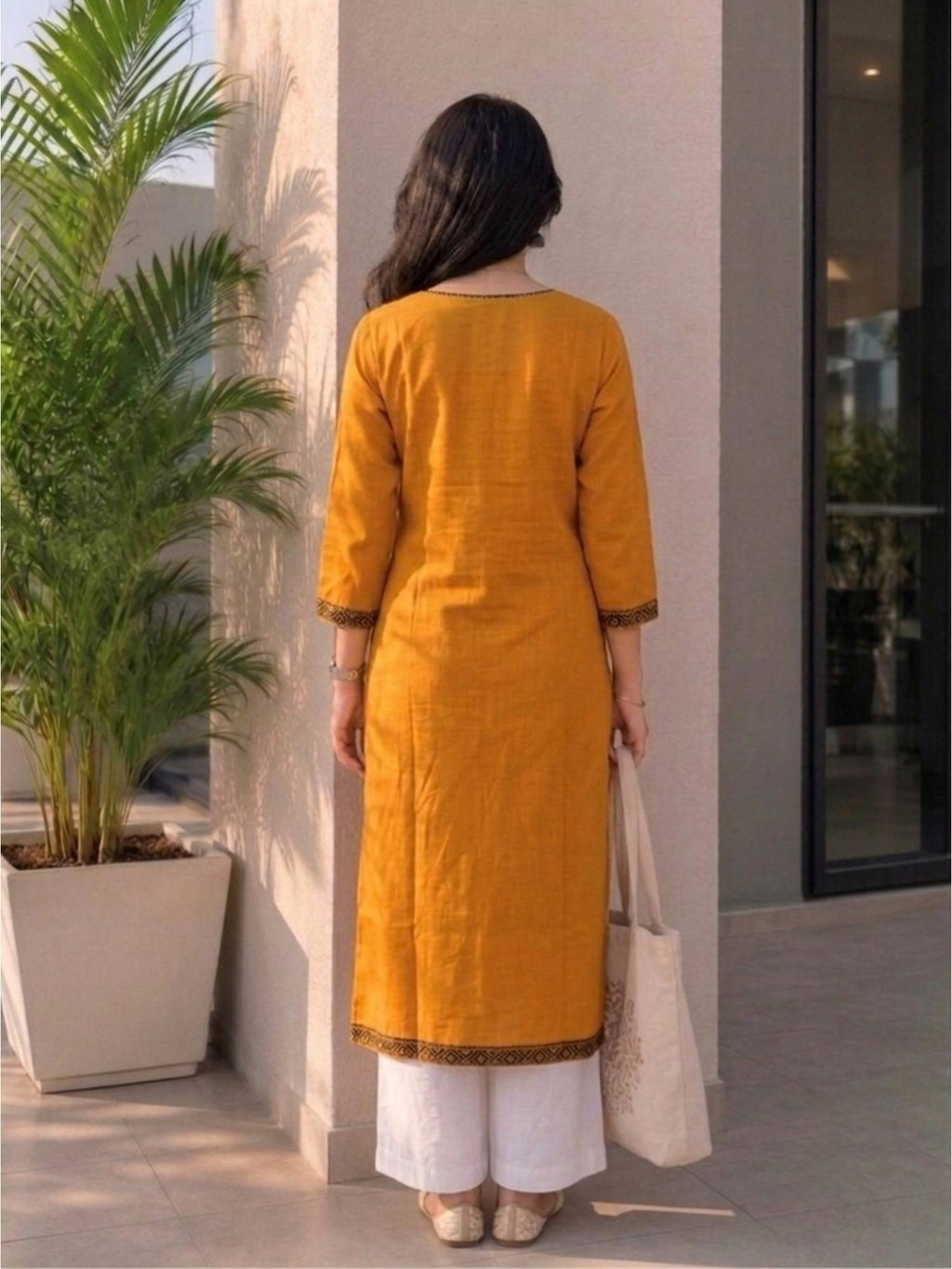 Red Cotton Printed Embroidered Kurta | U3S - view 21