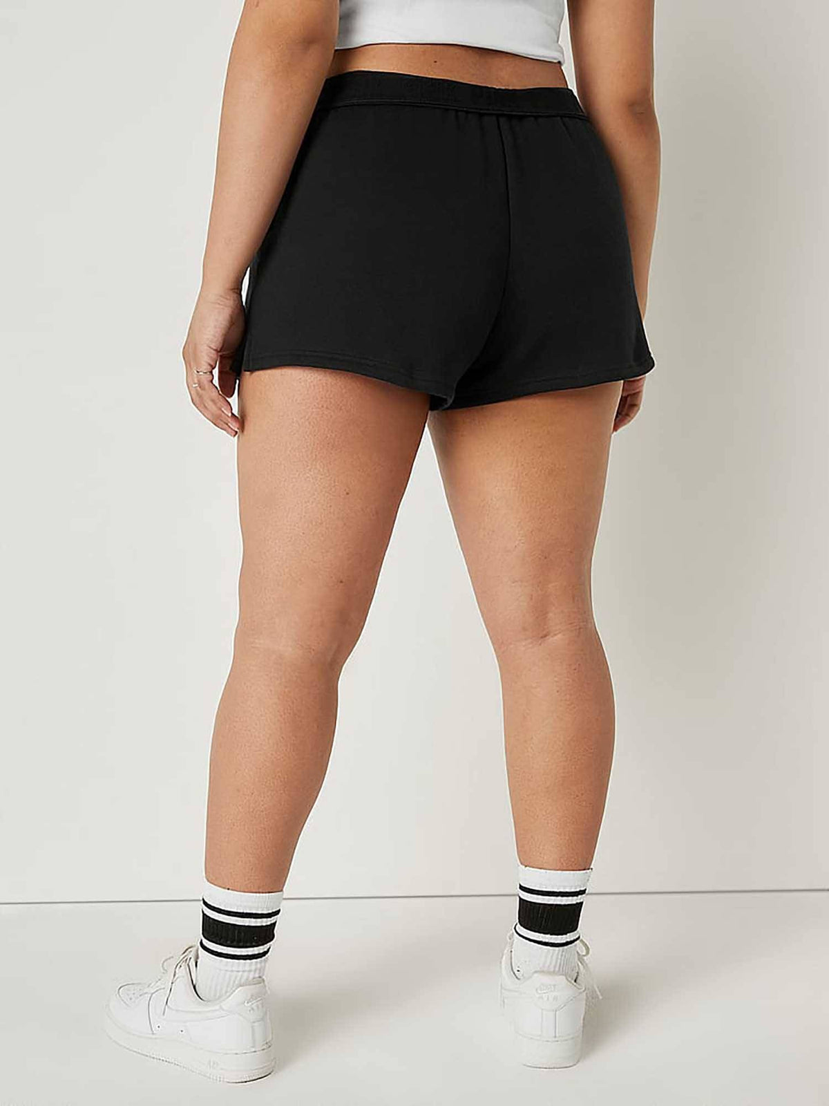 Black 3 Foldover Sweat Shorts - view 2