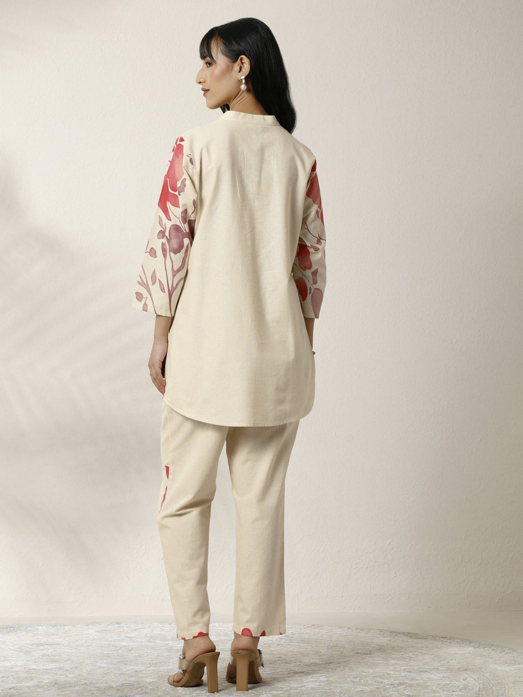 Libas Off White Printed Cotton Blend Co-Ord Set CO87