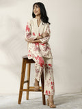 Libas Off White Printed Cotton Blend Co-Ord Set CO87