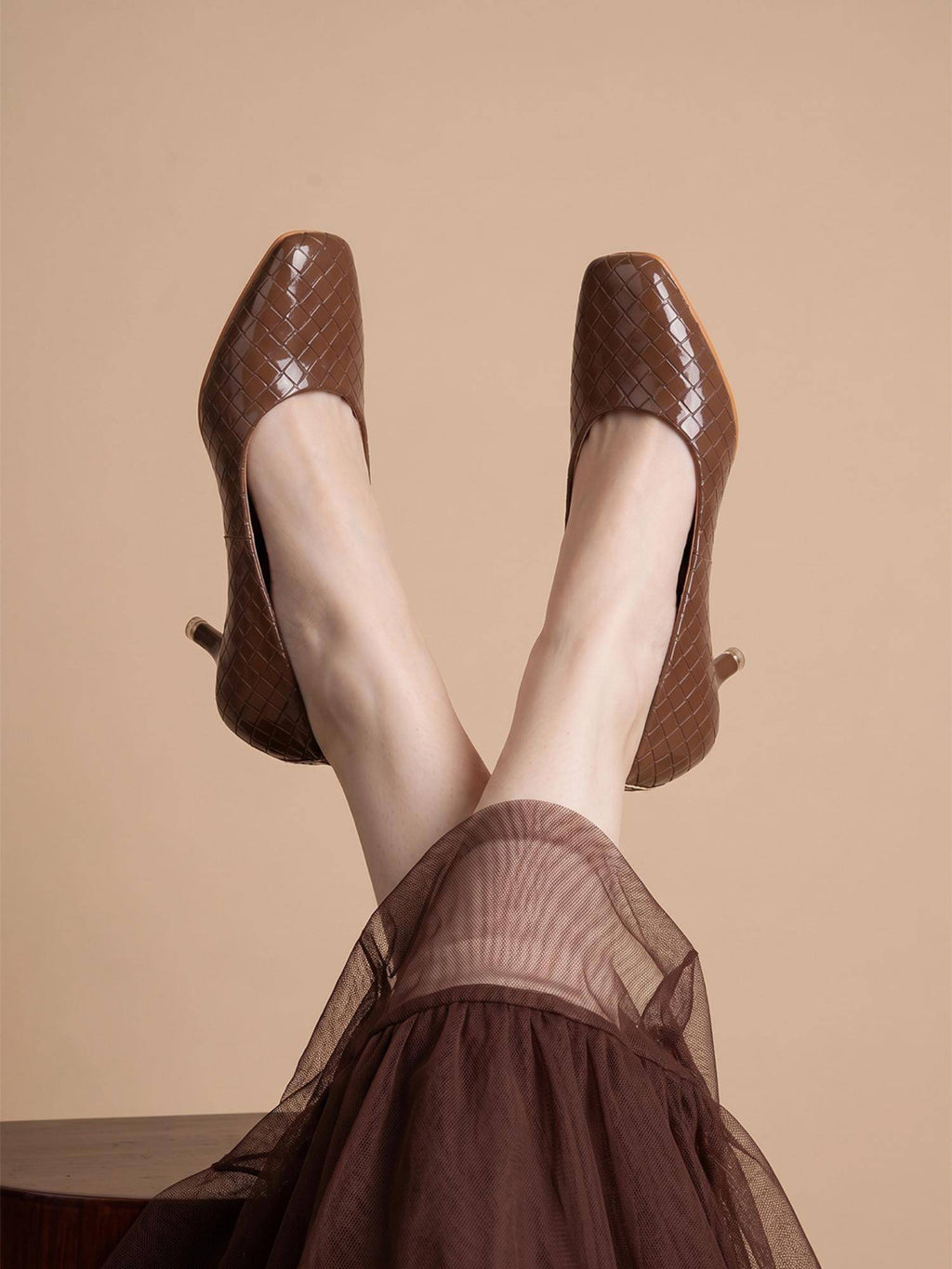 Brown Party Pumps Heels | H78 - view 1
