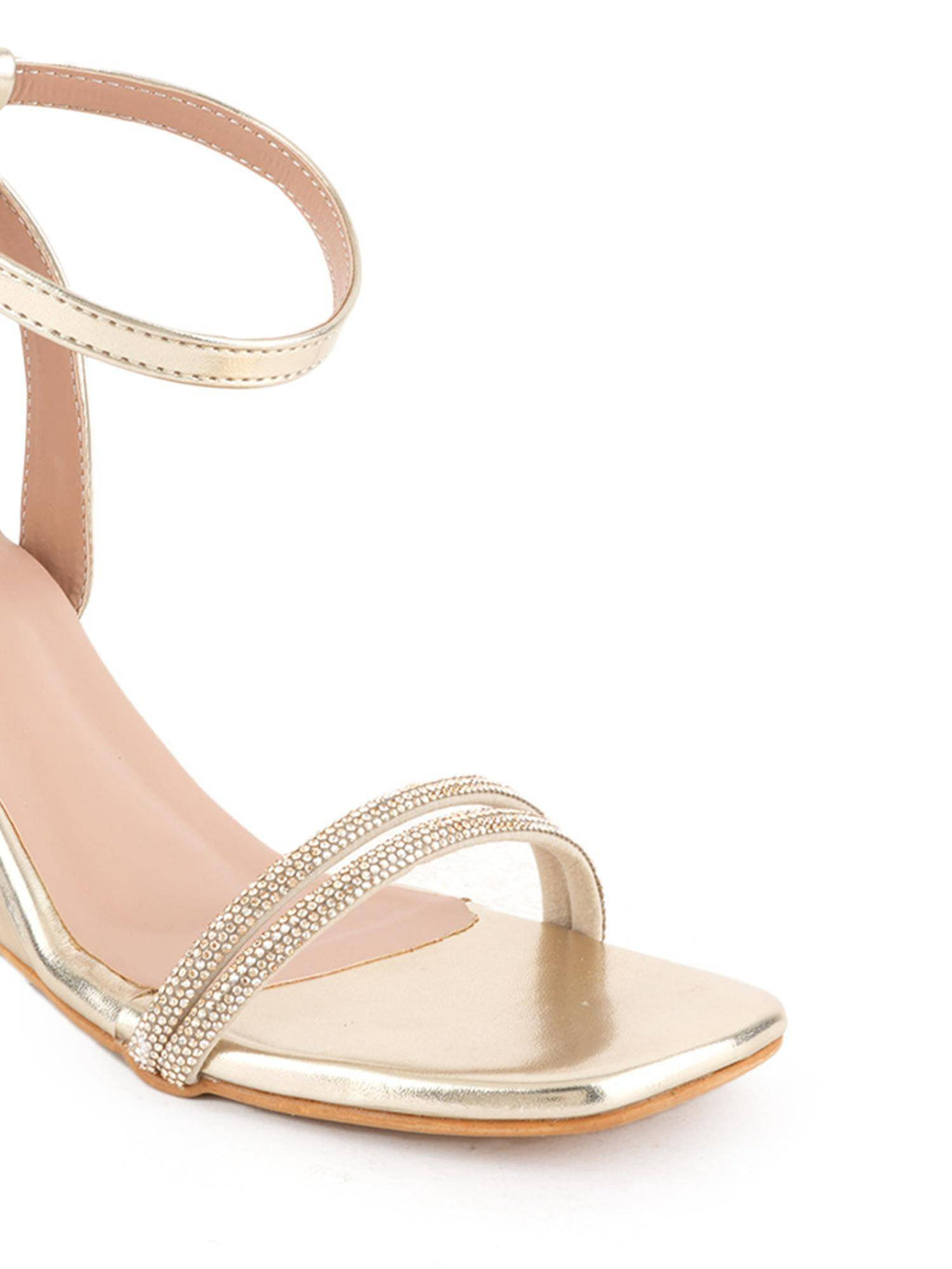 Gold Party Heels Sandals | H78 - view 4