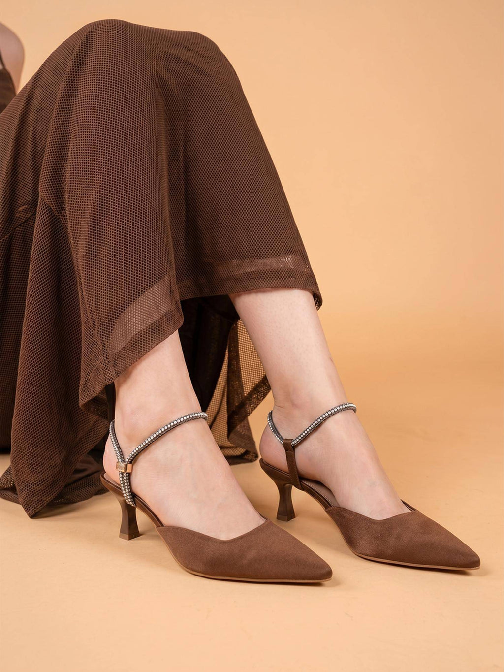 Brown Party Heels Sandals | H78 - view 2