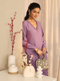 Libas Mauve Embellished Silk Blend Co-Ord Sets CO87