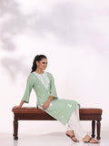 Women Liva Blue Embroidered Kurta | U3S - view 7