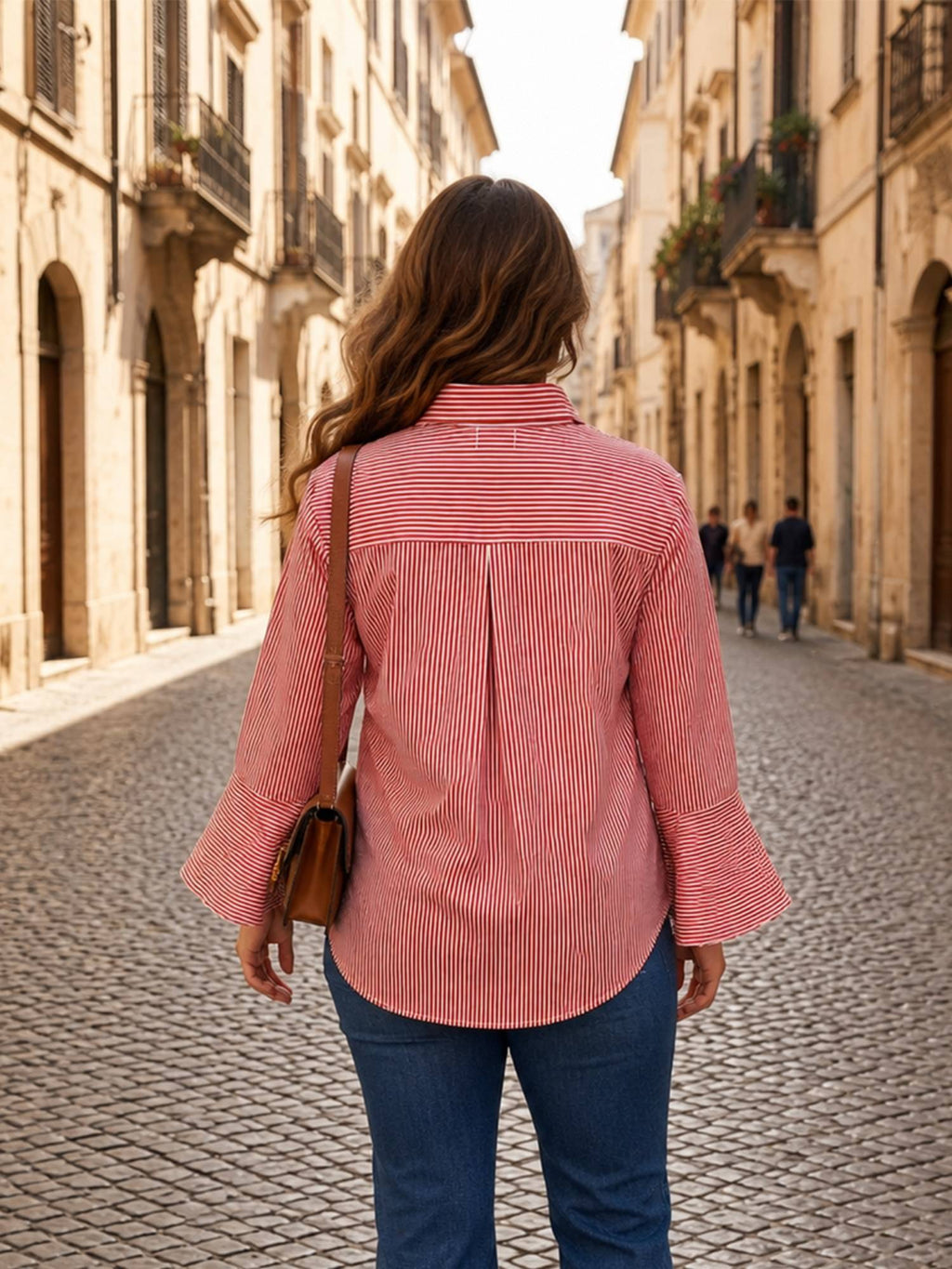 Red Stripe Wrap Around Shirt | S67 - view 2