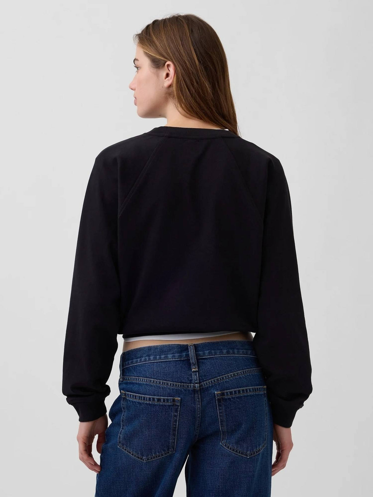 Black Logo Print Raglan Sweatshirt | HD56 - view 2