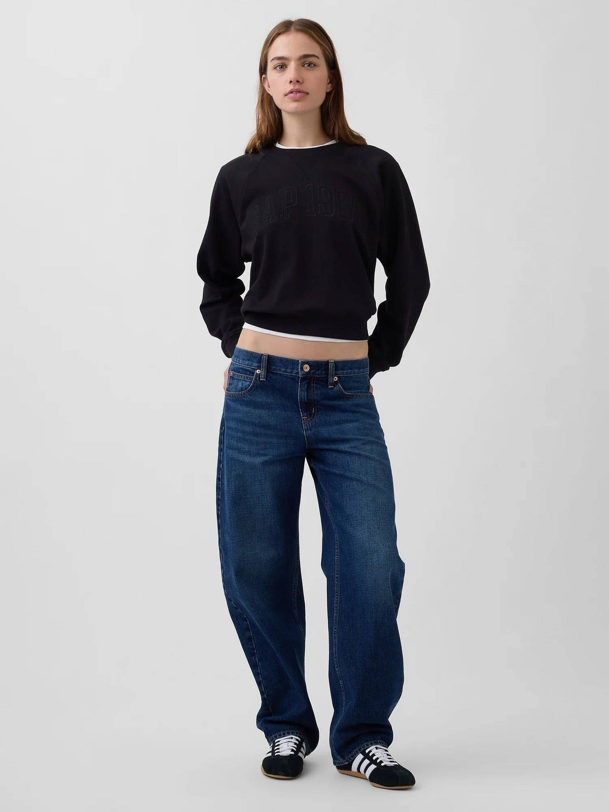 Black Logo Print Raglan Sweatshirt | HD56 - view 5