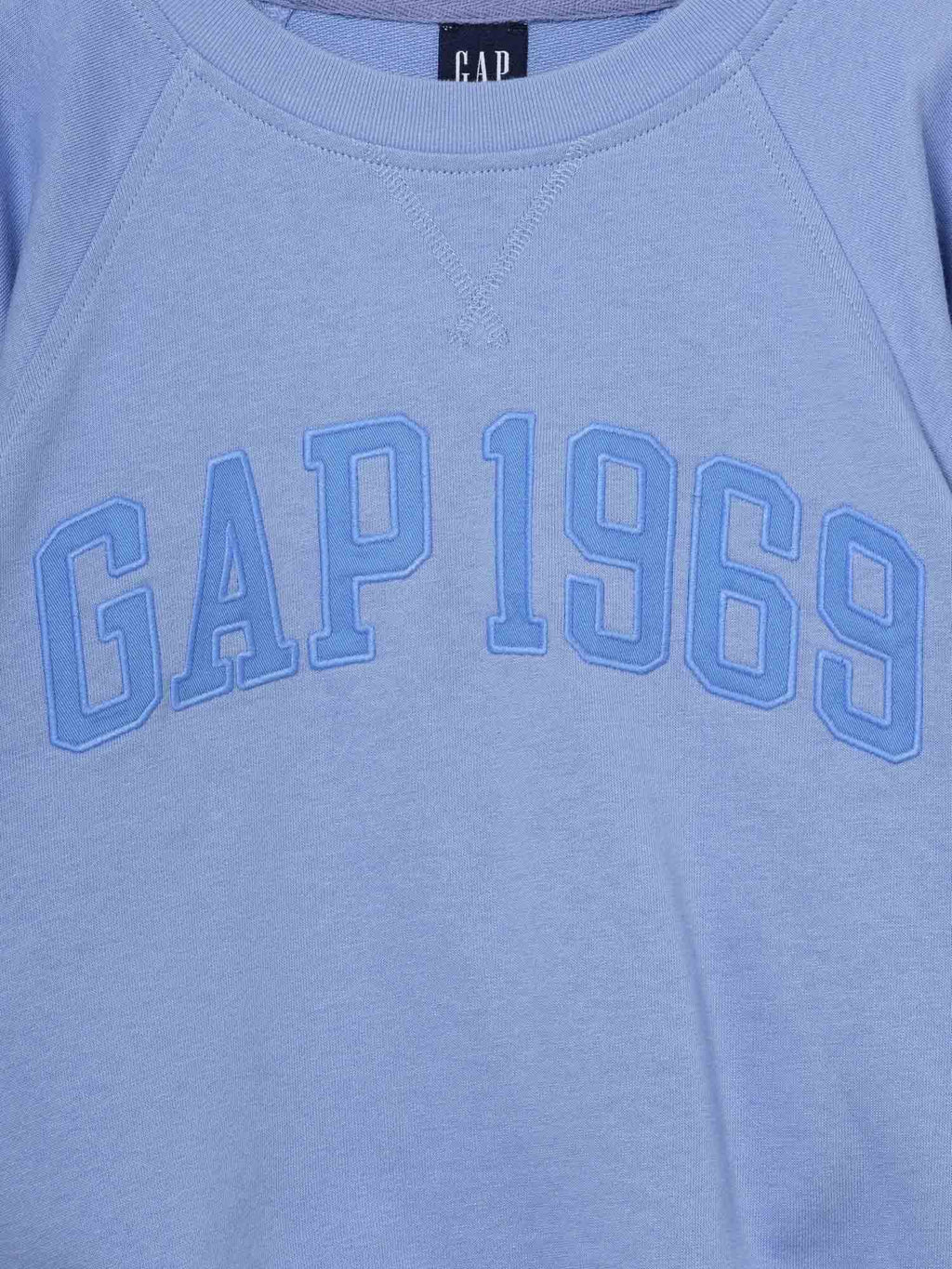 Blue Graphic Print Relaxed Raglan Crew Neck Sweatshirt | HD56 - view 3
