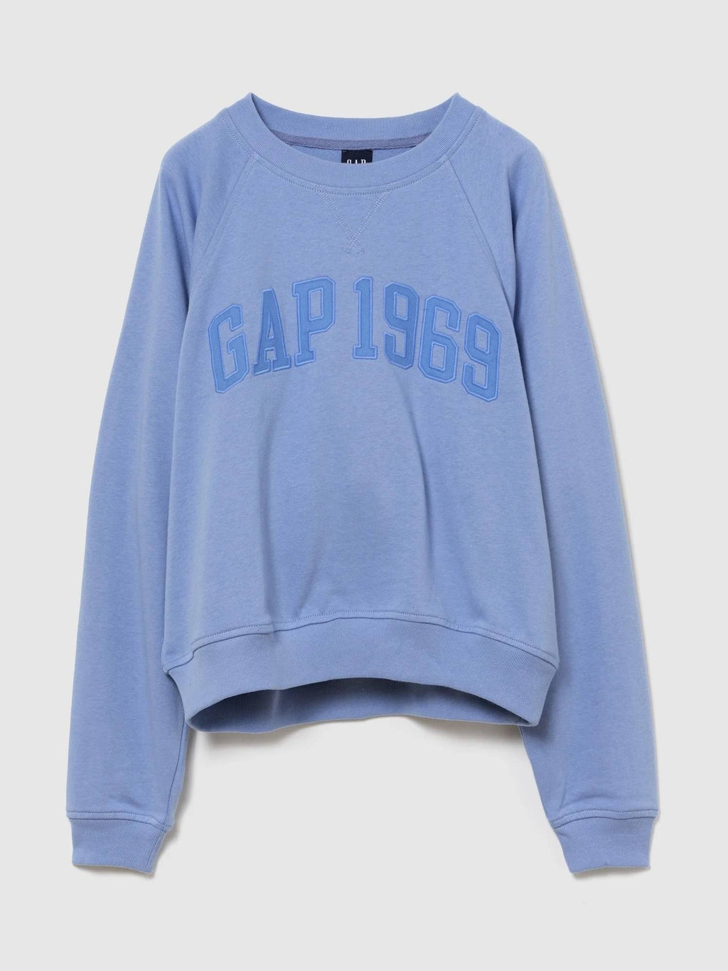 Blue Graphic Print Relaxed Raglan Crew Neck Sweatshirt | HD56 - view 4