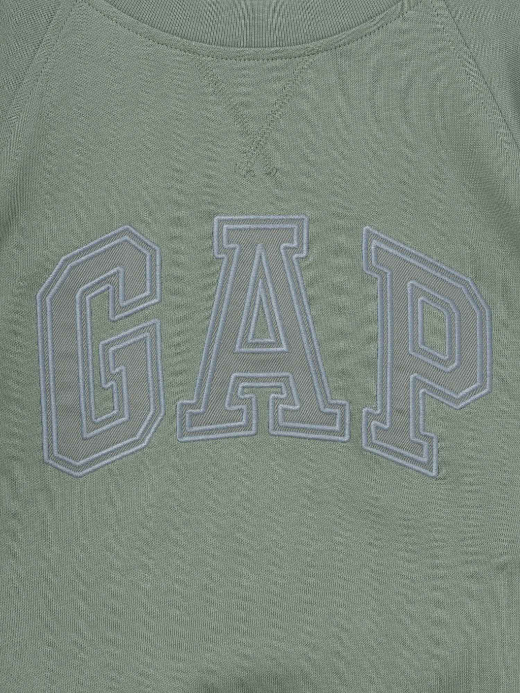 Green Logo Print Crew Neck Raglan Relaxed Sweatshirt | HD56 - view 3