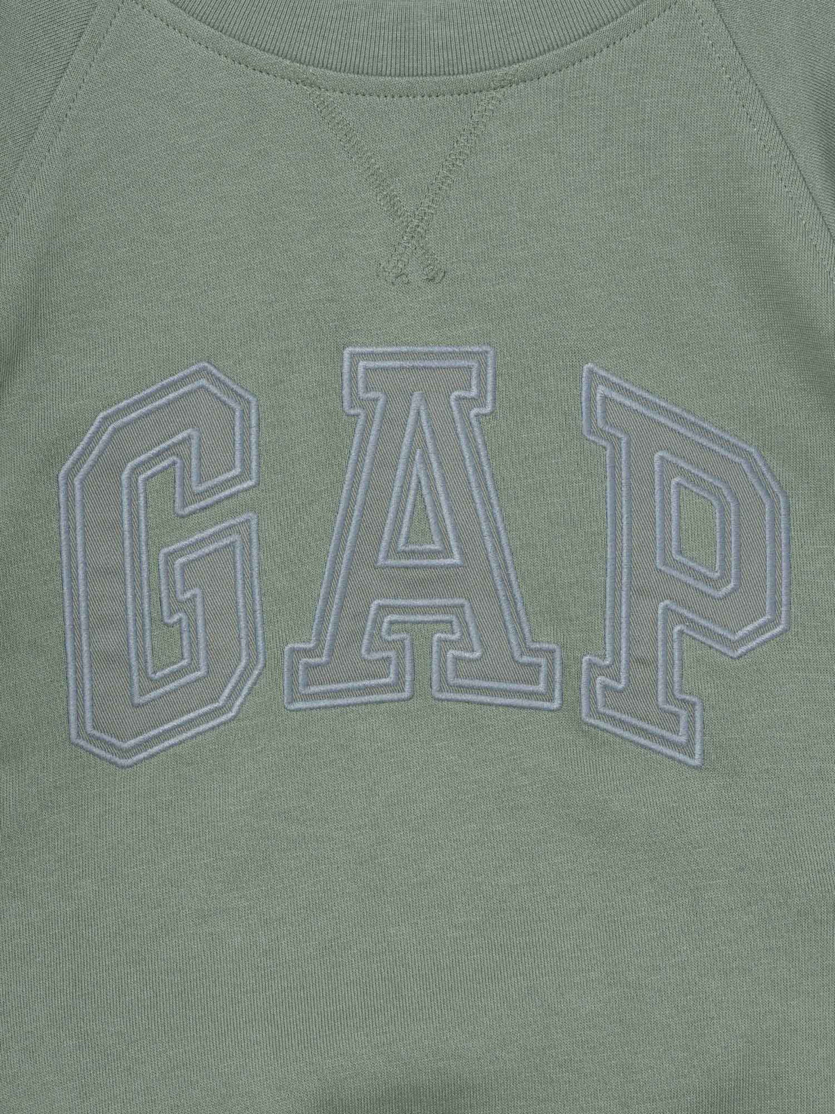 Green Logo Print Crew Neck Raglan Relaxed Sweatshirt | HD56 - view 3