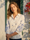 Cotton White Floral Embroidered Shirt | S67 - view 1