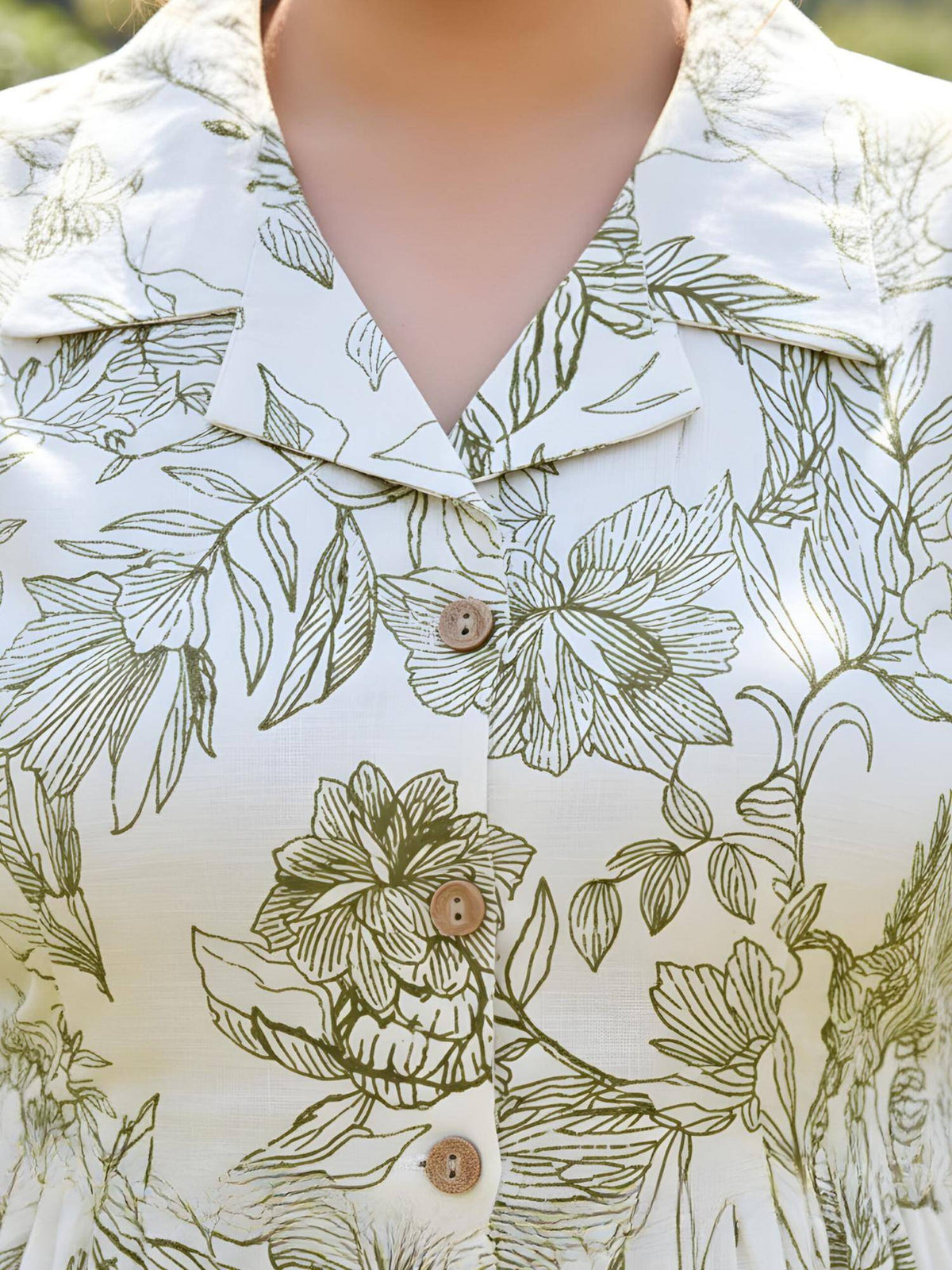 Women Beige Cotton Floral Dress | D56 - view 5