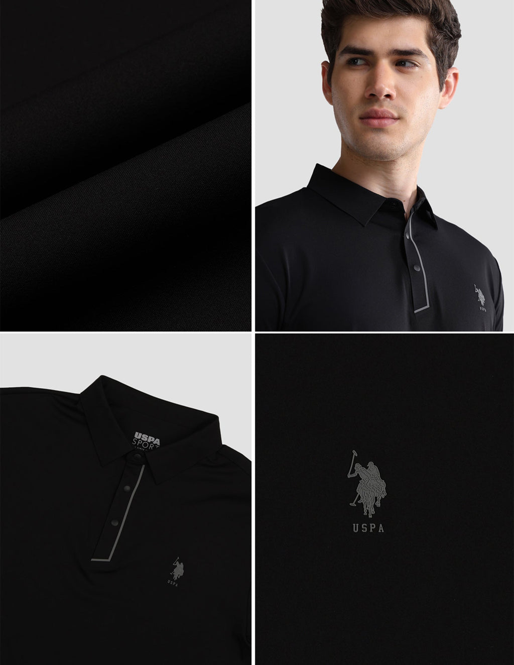 Solid Slim Fit Active Polo Shirt USP0