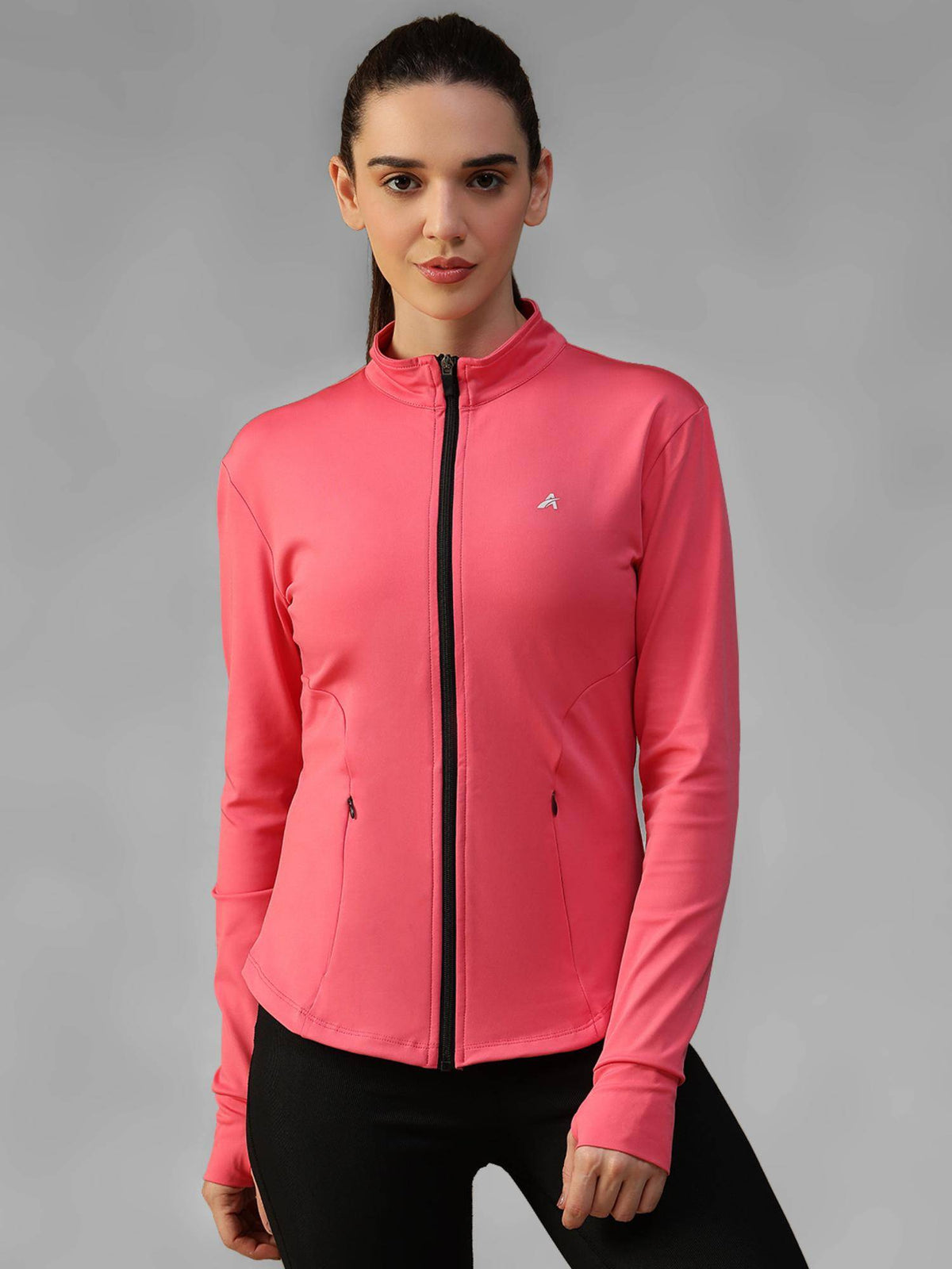 Burgundy Women's Everyday Sporty Zip-Up Gym and Training Jacket | JK12 - view 7