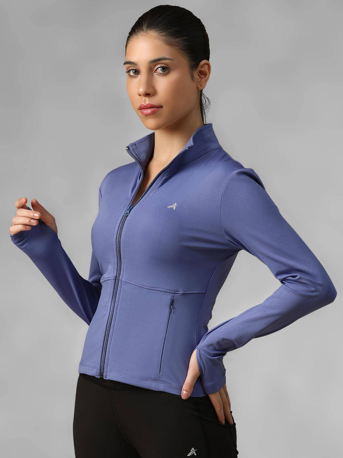 Purple Women's Everyday Sporty Zip-Up Gym and Training Jacket | JK12 - view 2