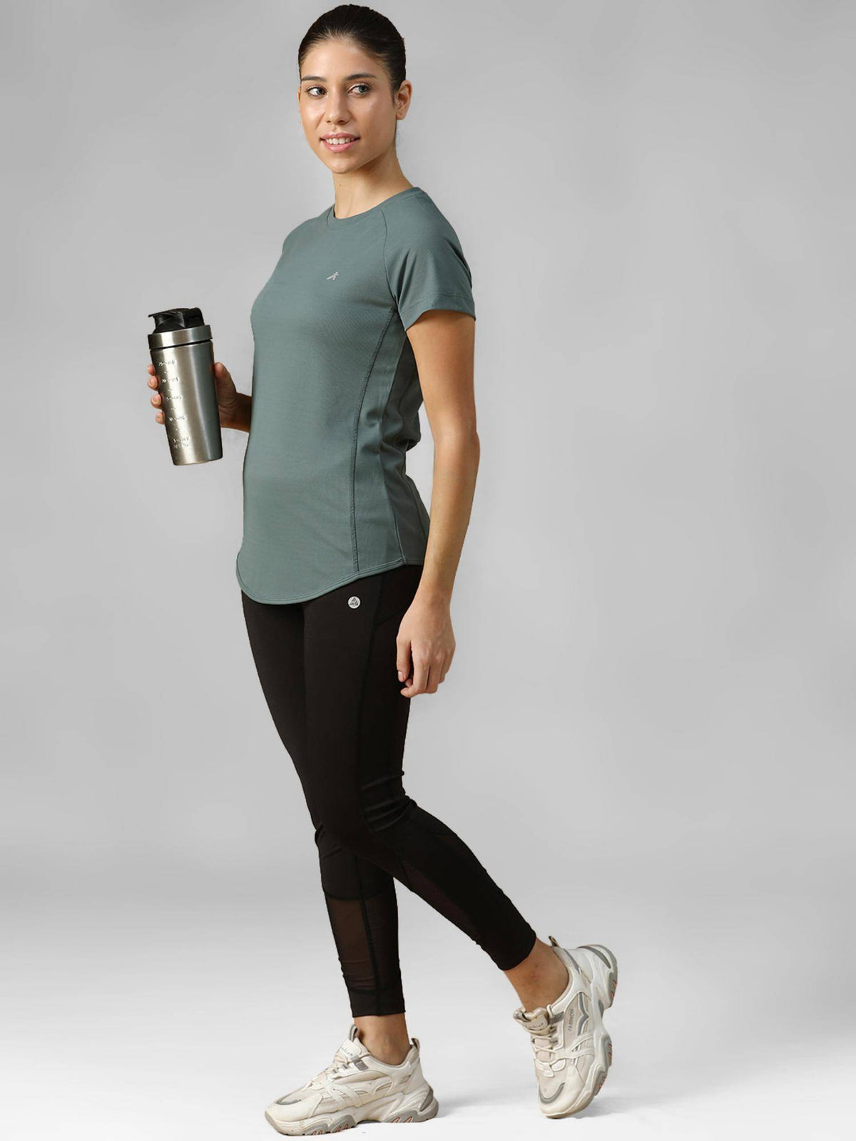 Grey Women's E-Dry Slim Fit T-Shirt | TT89 - view 5