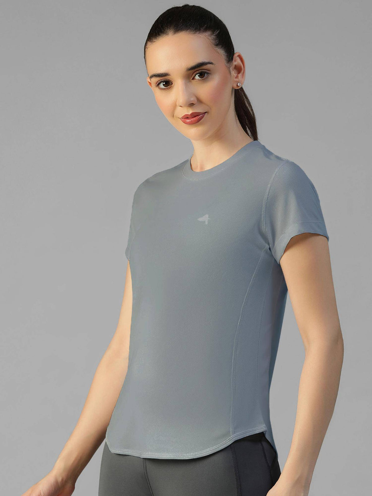 Grey Women's E-Dry Slim Fit T-Shirt | TT89 - view 2