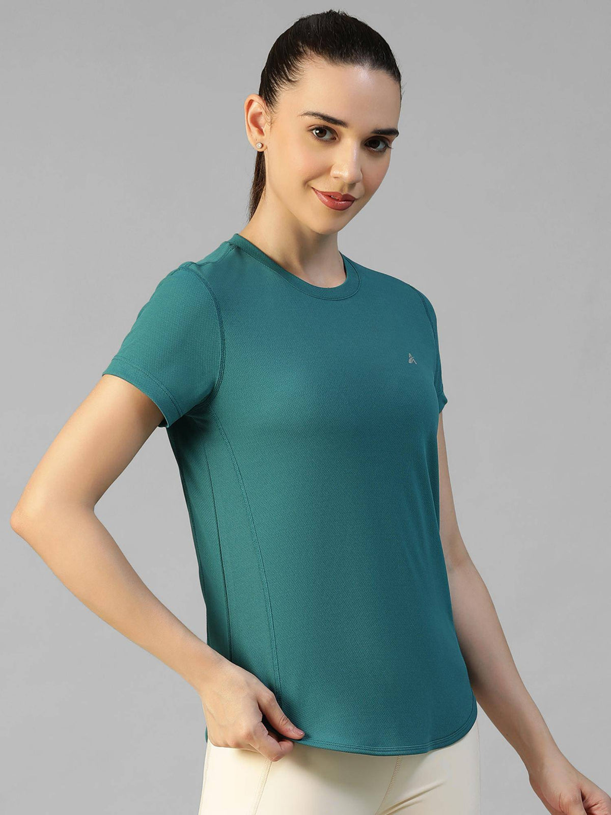 Teal Women's E-Dry Slim Fit T-Shirt | TS56 - view 3