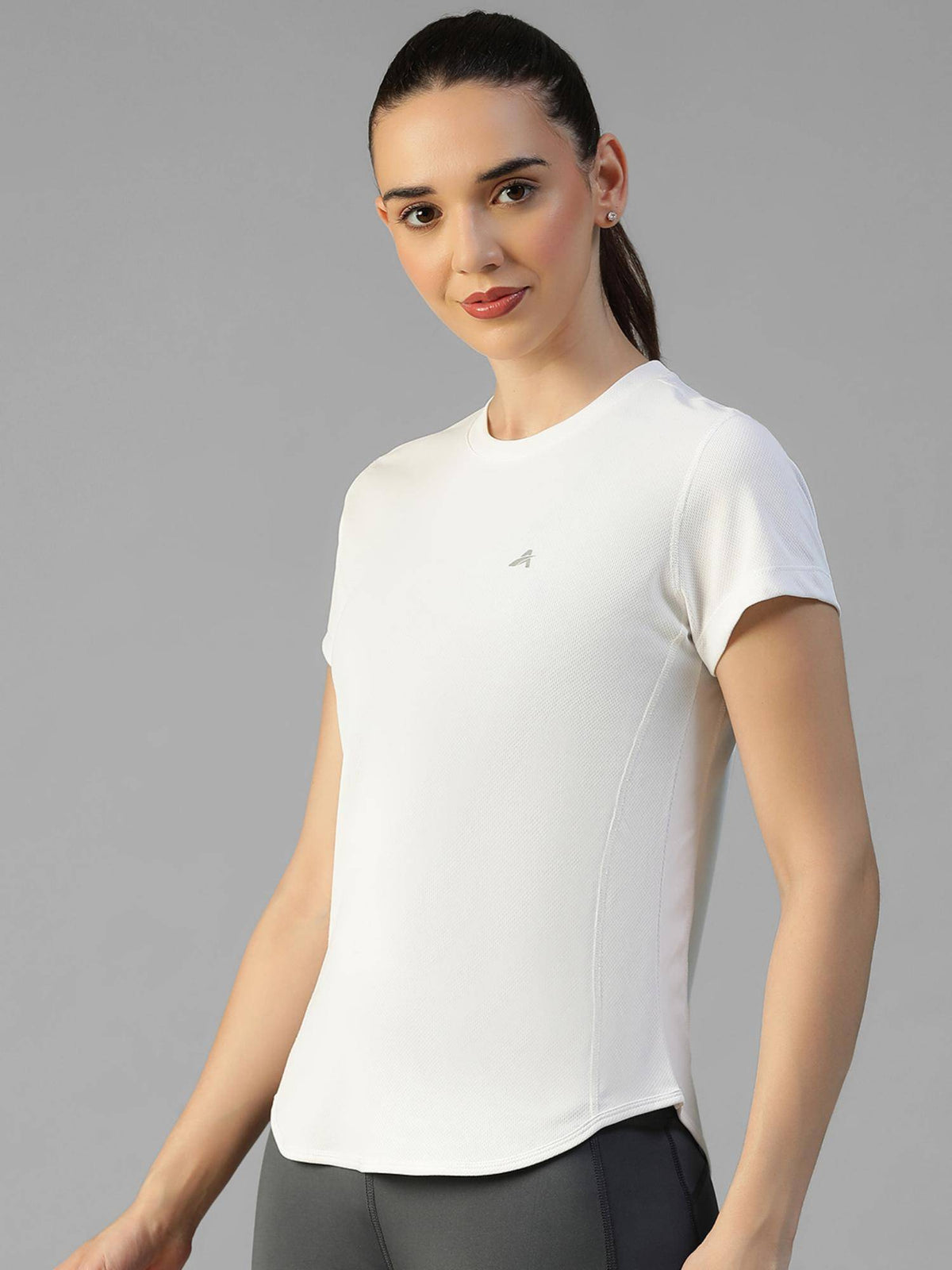 White Women's E-Dry Slim Fit T-Shirt | TS56 - view 2