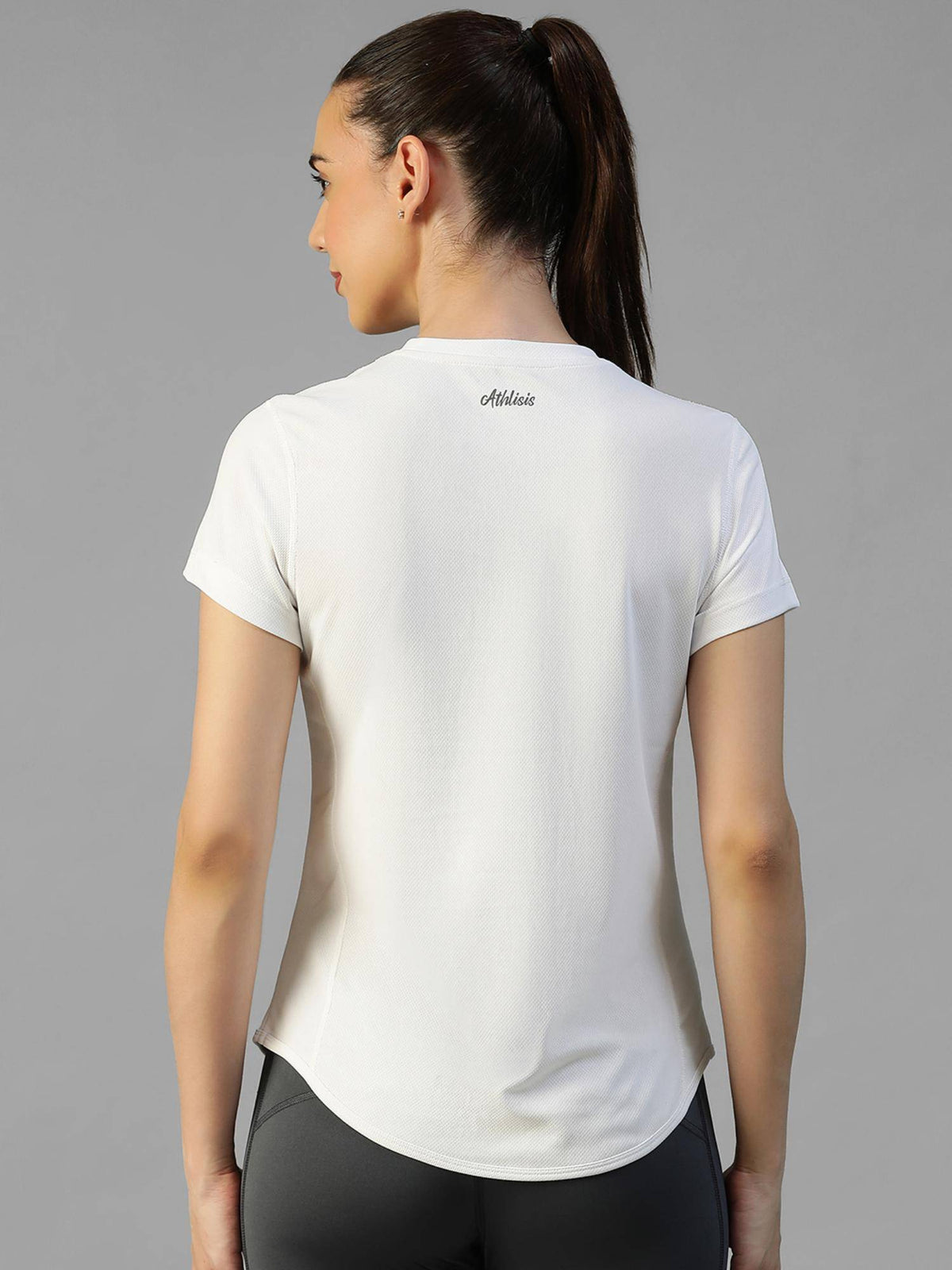 White Women's E-Dry Slim Fit T-Shirt | TS56 - view 4