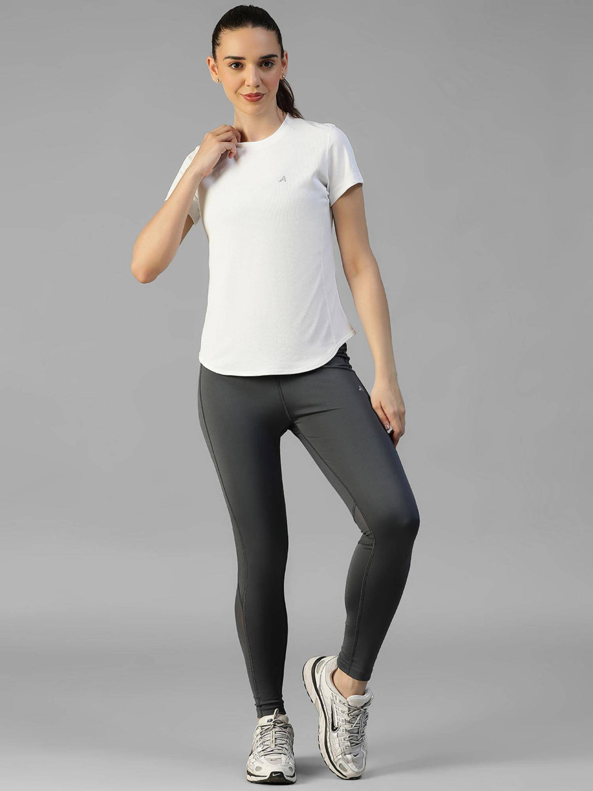 White Women's E-Dry Slim Fit T-Shirt | TS56 - view 5