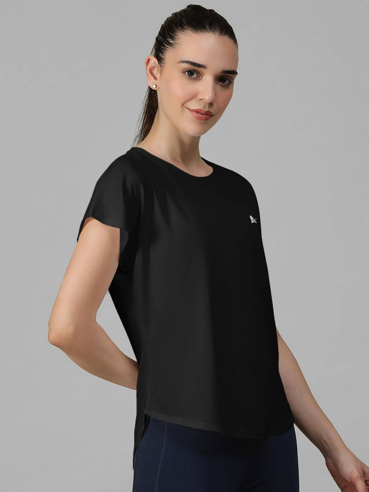 Black Women's E-Dry Slim Fit T-Shirt | TS56 - view 3