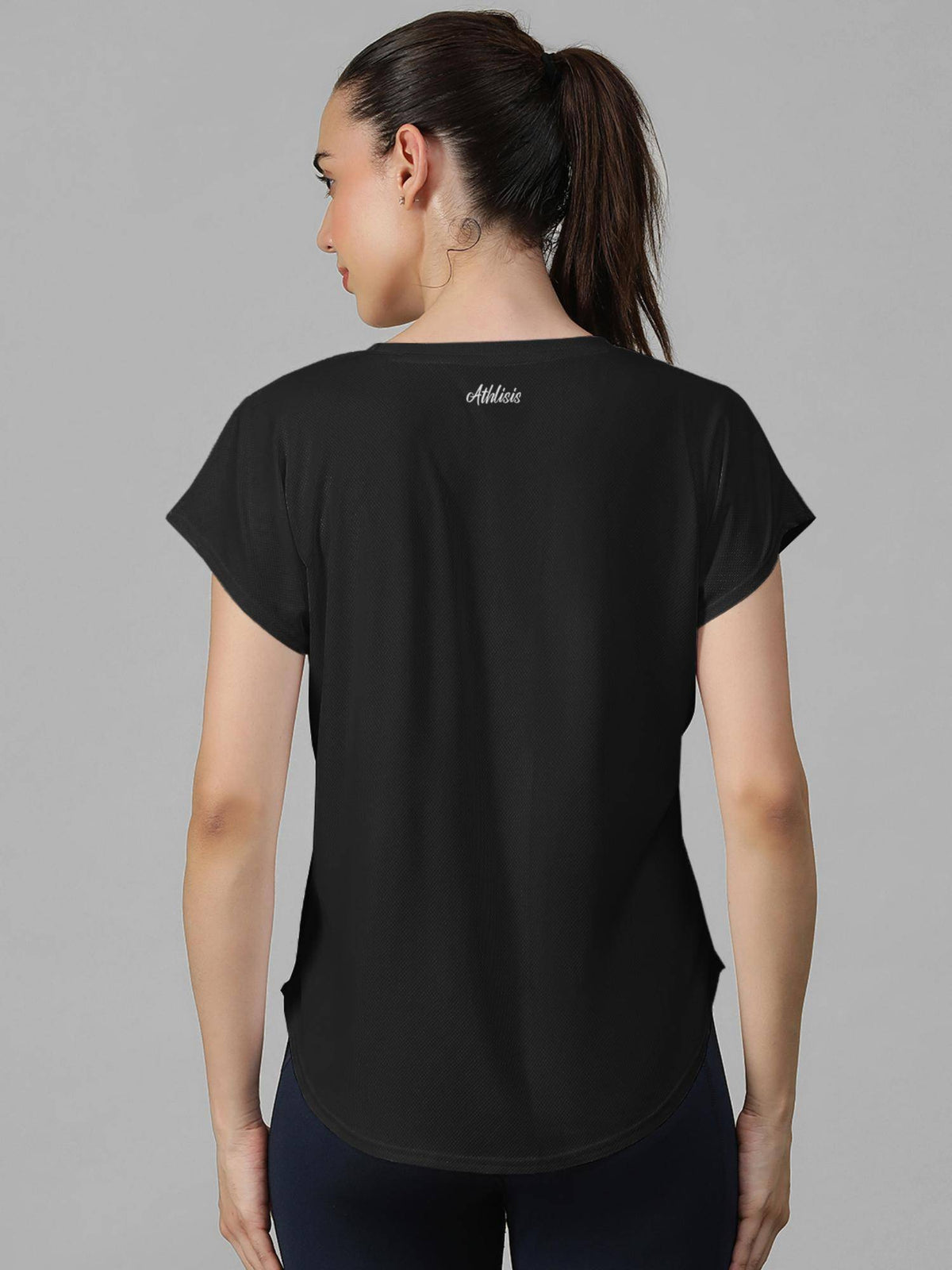 Black Women's E-Dry Slim Fit T-Shirt | TS56 - view 4