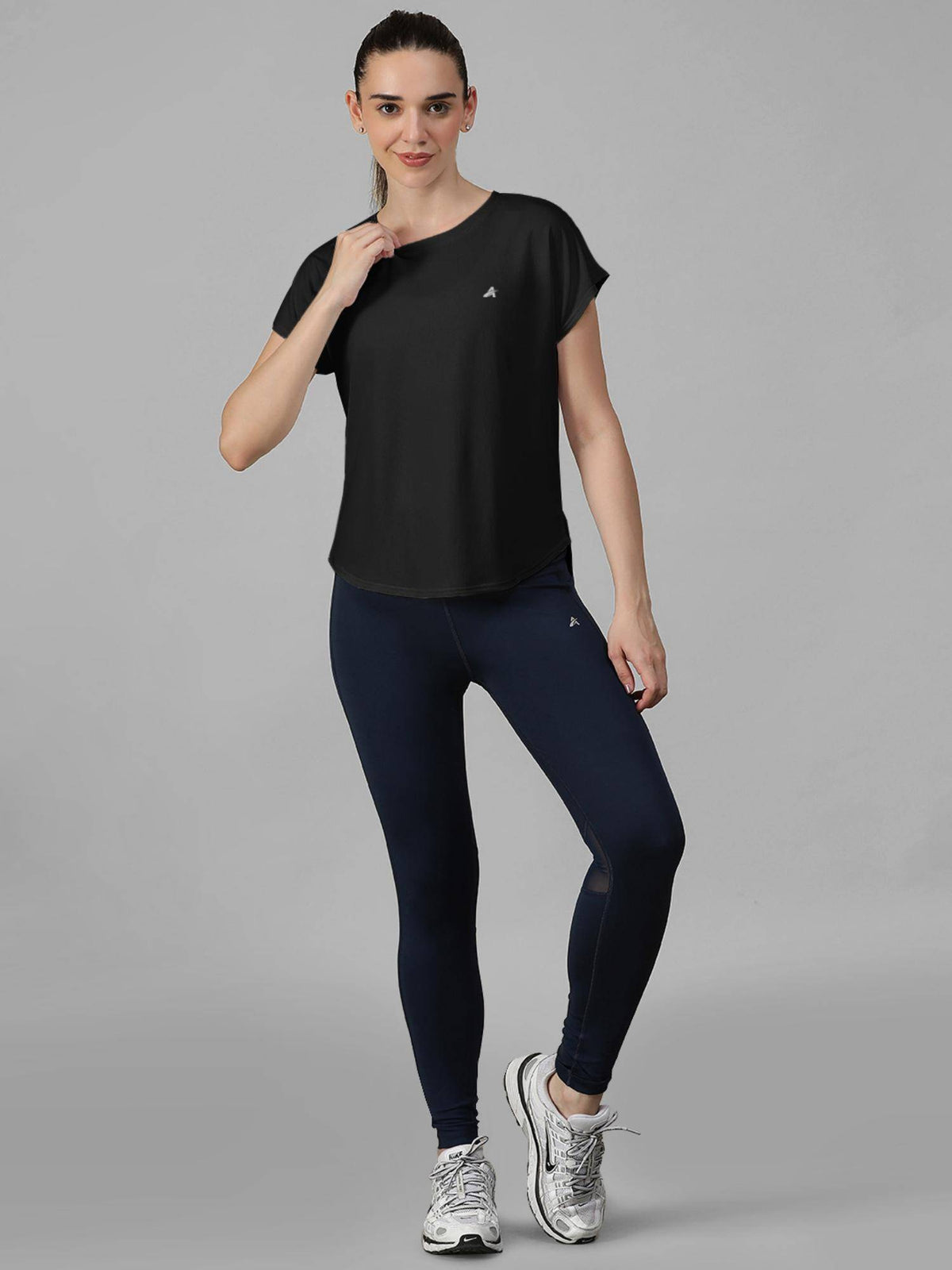Black Women's E-Dry Slim Fit T-Shirt | TS56 - view 5