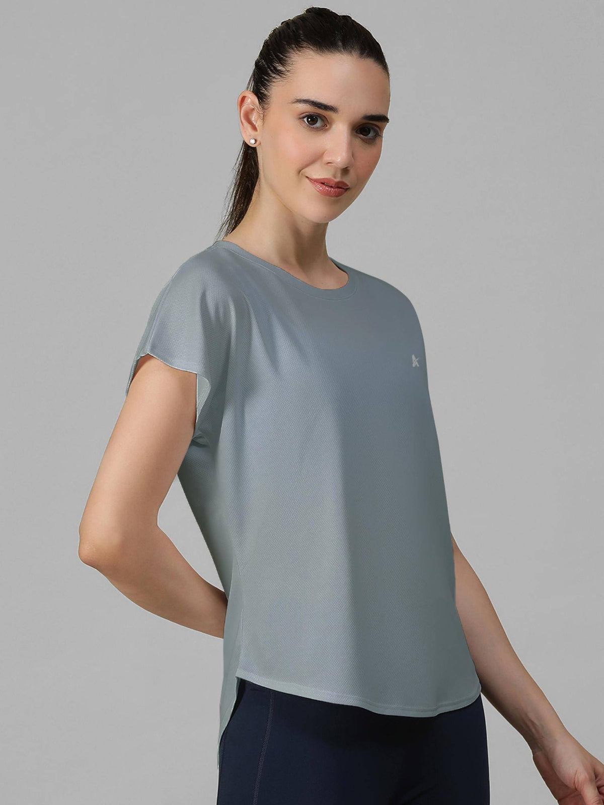 Grey Women's E-Dry Slim Fit T-Shirt | TS56 - view 3