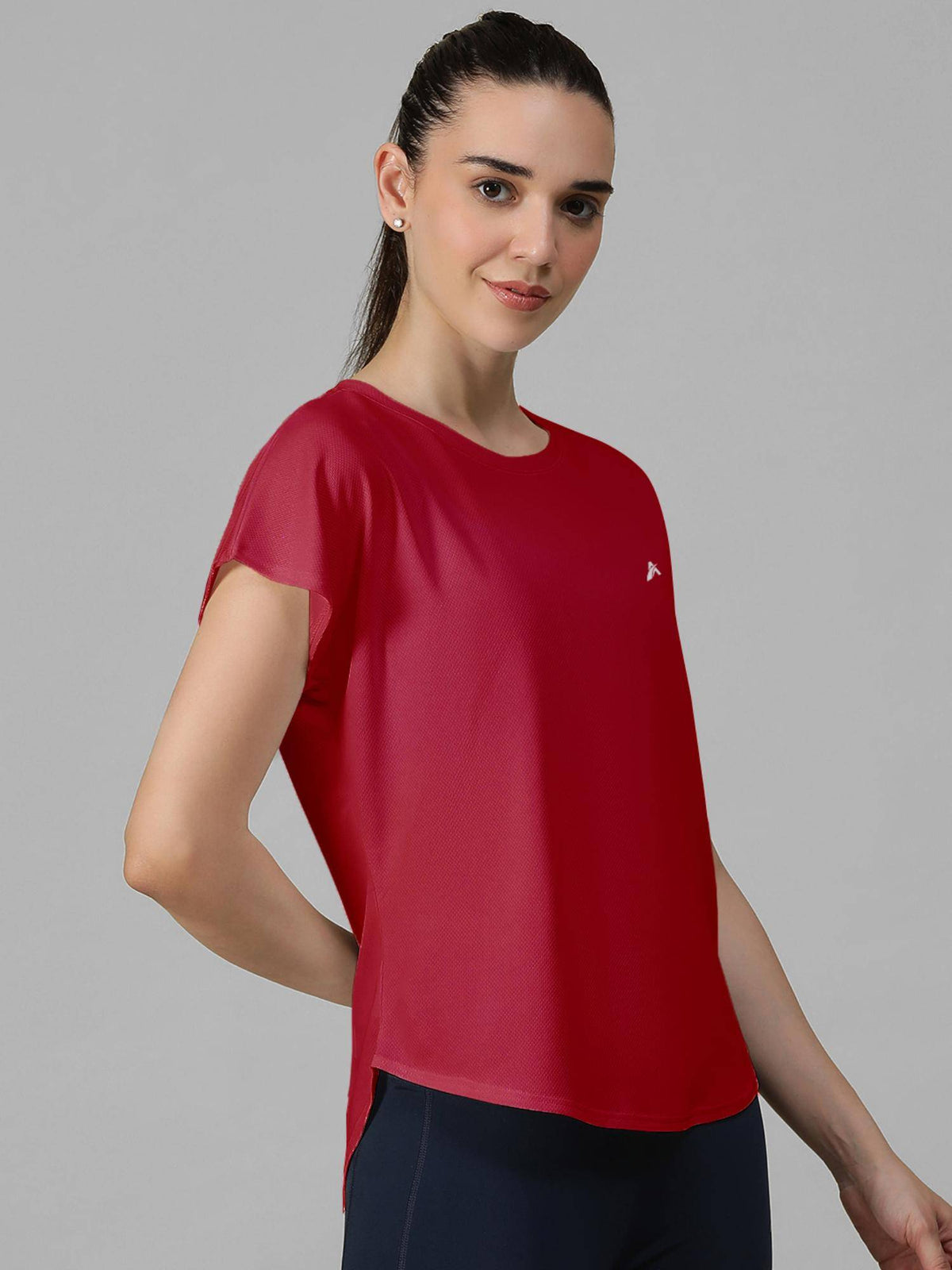 Maroon Women's E-Dry Slim Fit T-Shirt | TS56 - view 3