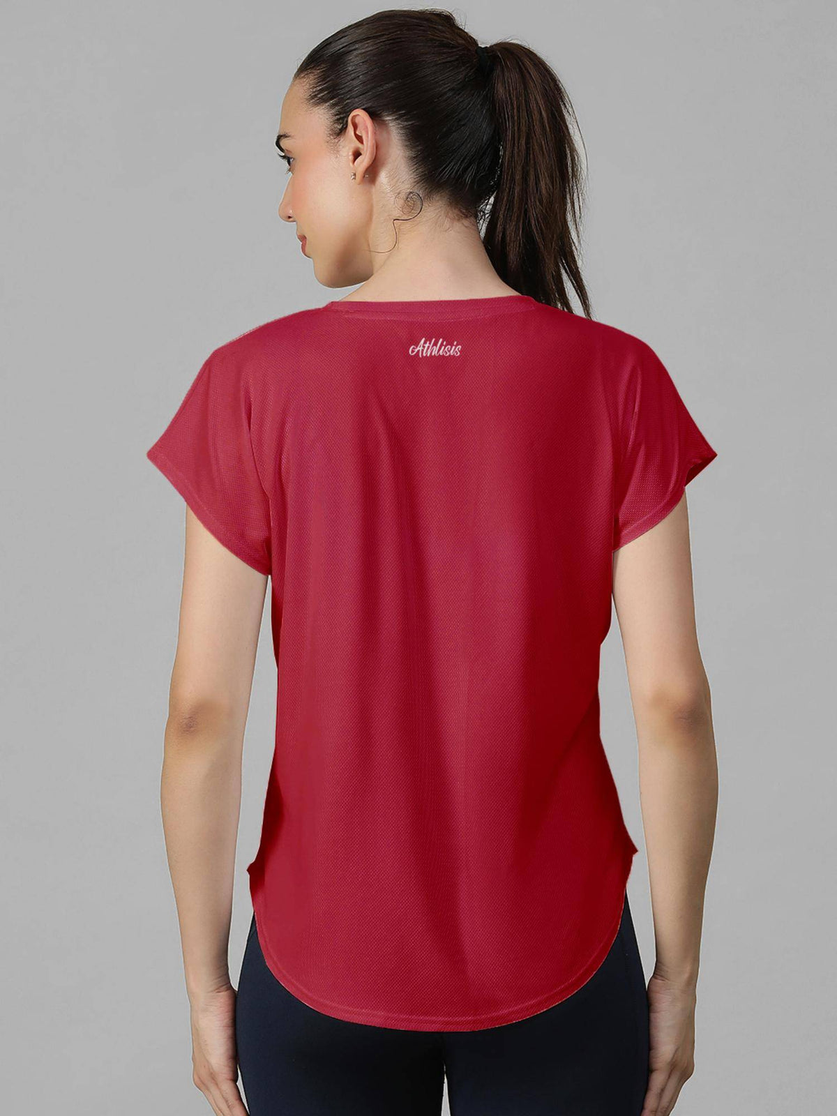 Maroon Women's E-Dry Slim Fit T-Shirt | TS56 - view 4