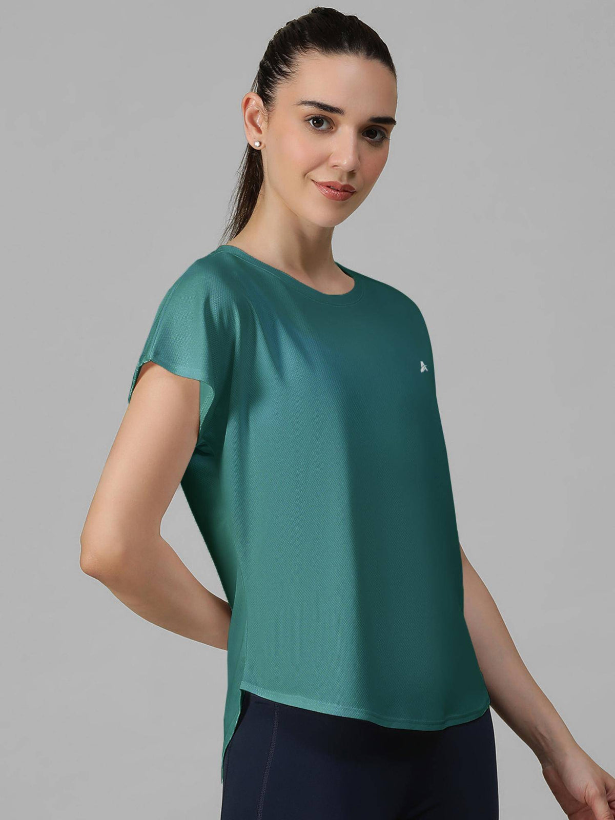 Teal Women's E-Dry Slim Fit T-Shirt | TS56 - view 3