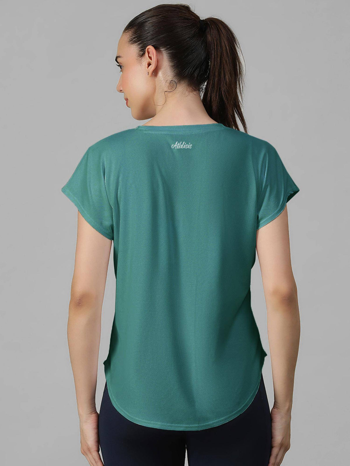 Teal Women's E-Dry Slim Fit T-Shirt | TS56 - view 4